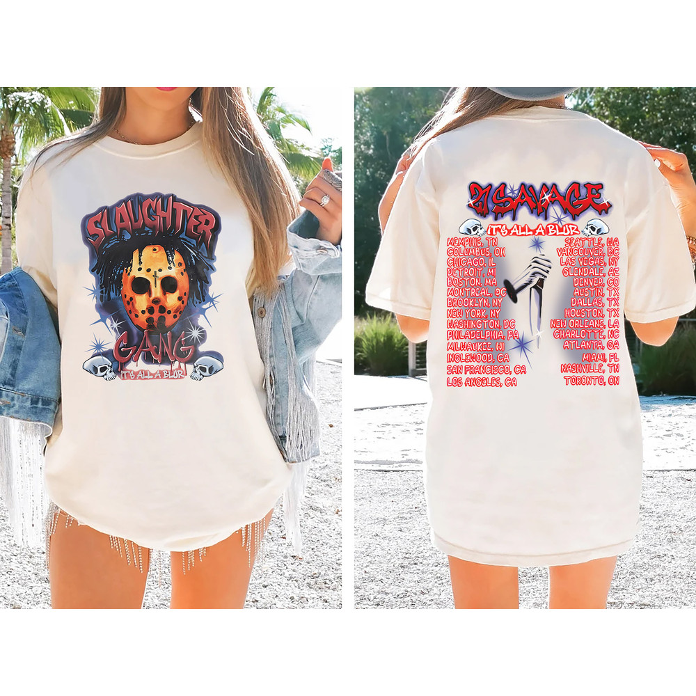 Comfort Colors® Drake 21 Savage Shirt, Slaughter Gang Its Blur Tour Merch, Its All A Blur Tour 2023 Shirt, Rap Concert Unisex Tour Shirt - 2.jpg
