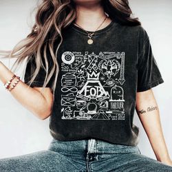 comfort colors fall out boy tattoo shirt, fall out boy doodle art shirt