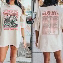 comfort colors jonas brothers vintage shirt, jonas five albums one night tour shirt