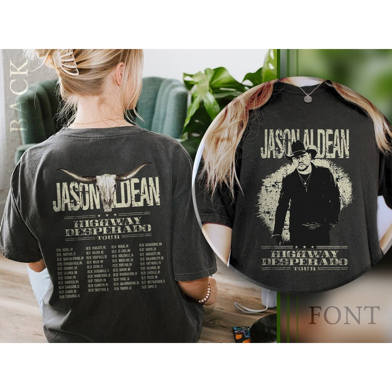 Comfort Colors® Retro Jason Aldean Shirt, Jason Aldean Highway Tour Shirt, Try that in a small town Tour Shirt, Jason aldean cowboy Shirt - 1.jpg