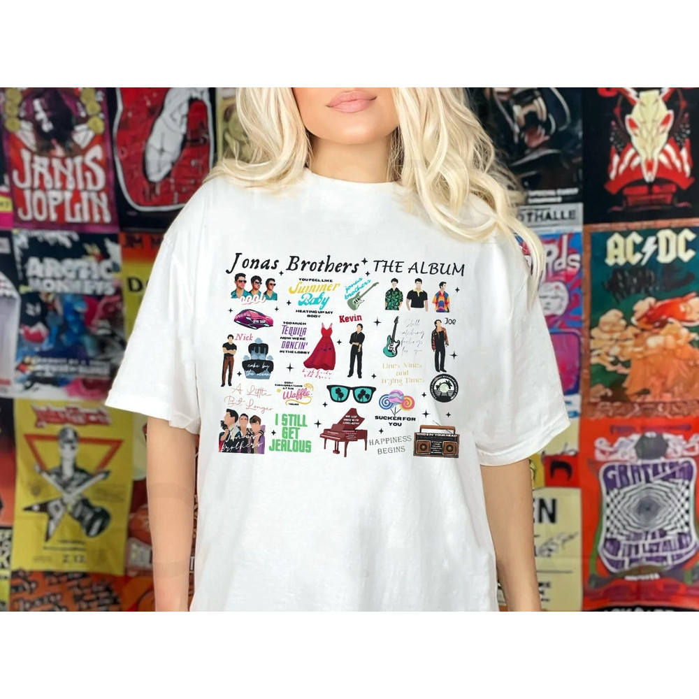 Comfort Colors® Retro Jonas Brothers Shirt, Retro Five Albums One Night Tour Shirt, Jonas Brothers Merch - 1.jpg