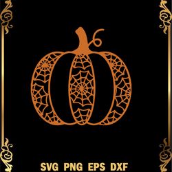 silhouette pumpkin with web halloween svg, silhouette pumpkin svg, slogan halloween svg