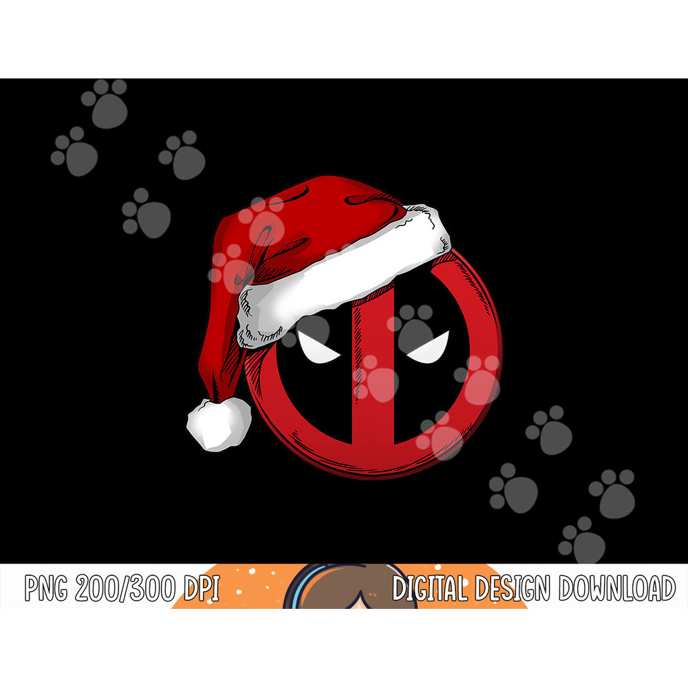 Marvel Deadpool Icon Santa Hat Christmas Graphic  png,sublimation copy.jpg