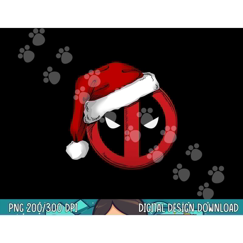 Marvel Deadpool Icon Santa Hat Christmas Graphic png,sublimation copy.jpg