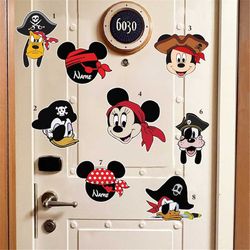 personalized disney pirate magnet, mickey & friends pirate magnet, disney cruise door magnet, disney cruise magnet, pira