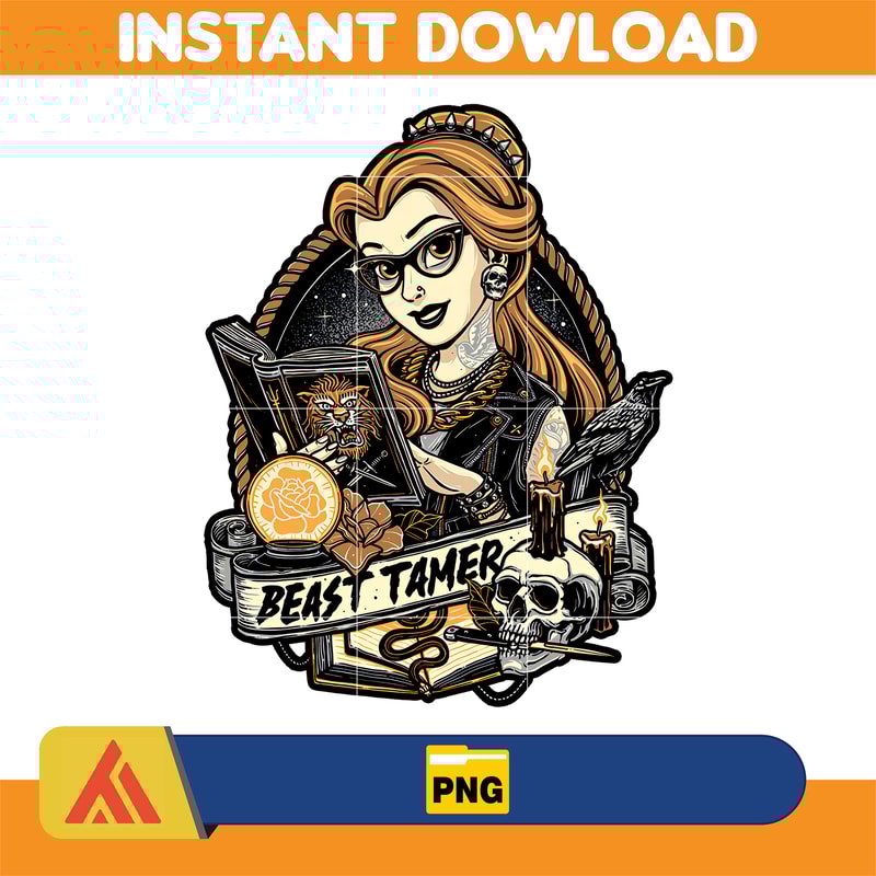 Punk Princess PNG, Rock Princess PNG, Mermaid PNG, Cartoon Design Sublimation, Printable Mug Instant Download (1).jpg