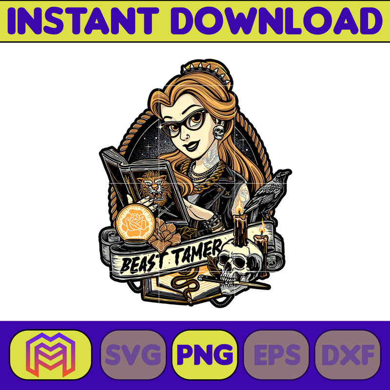 Punk Princess PNG, Rock Princess PNG, Mermaid PNG, Cartoon Design Sublimation, Printable Mug Instant Download (1).jpg