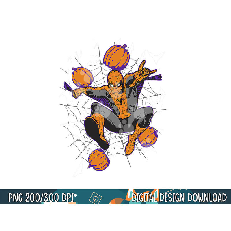 Marvel Spider-Man Web & Pumpkins Halloween png, sublimation copy.jpg