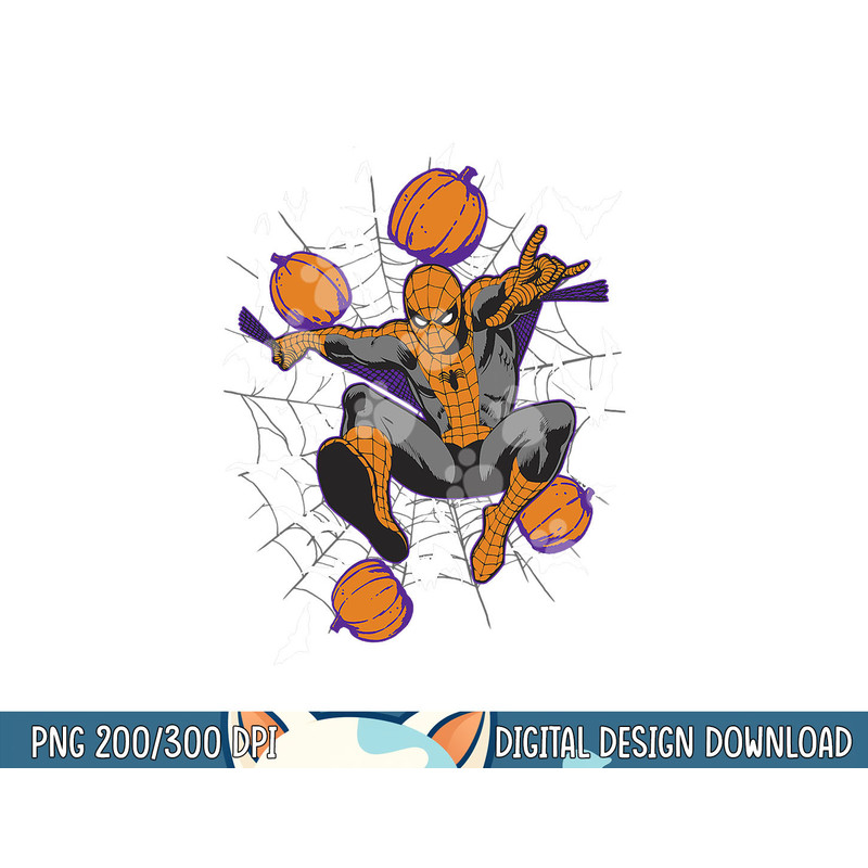 Marvel Spider-Man Web & Pumpkins Halloween png, sublimation copy.jpg