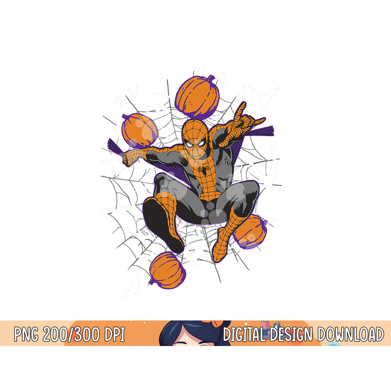 Marvel Spider-Man Web & Pumpkins Halloween png, sublimation copy.jpg