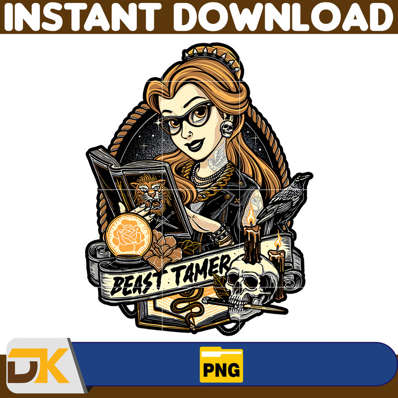 Punk Princess PNG, Rock Princess PNG, Mermaid PNG, Cartoon Design Sublimation, Printable Mug Instant Download (1).jpg