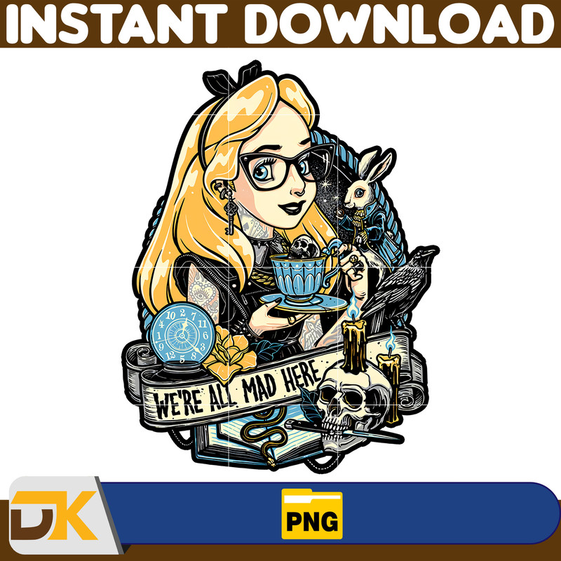 Punk Princess PNG, Rock Princess PNG, Mermaid PNG, Cartoon Design Sublimation, Printable Mug Instant Download (3).jpg