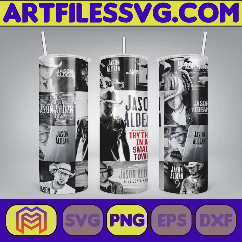 Jason Aldean Try that in a small town 20oz skinny tumbler wrap, PNG Digital Print, Sublimation, Instant download (1).jpg