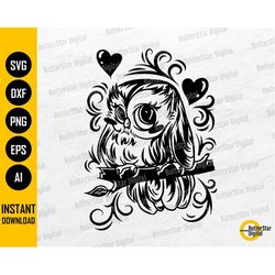 cute owl svg | wild animal t-shirt decals graphics vinyl studio design | cricut cut files silhouette clip art vector dig