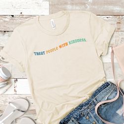 retro treat people with kindness shirt, unisex bella canvas graphic tee shirt