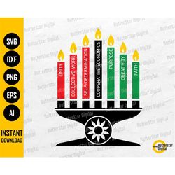 kwanzaa principles svg | kinara svg | african american holiday | cricut silhouette cut file printable clip art vector di
