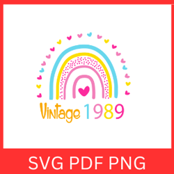 Vintage 1989 Retro Svg | VINTAGE 1989 SVG DESIGN | Vintage 1989 Sublimation Designs | Printable Art | Digital Download