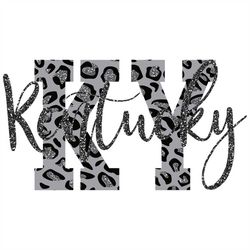 kentucky cheetah/leopard glitter and no glitter svg/png silver/blue