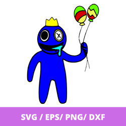 blue rainbow friends svg