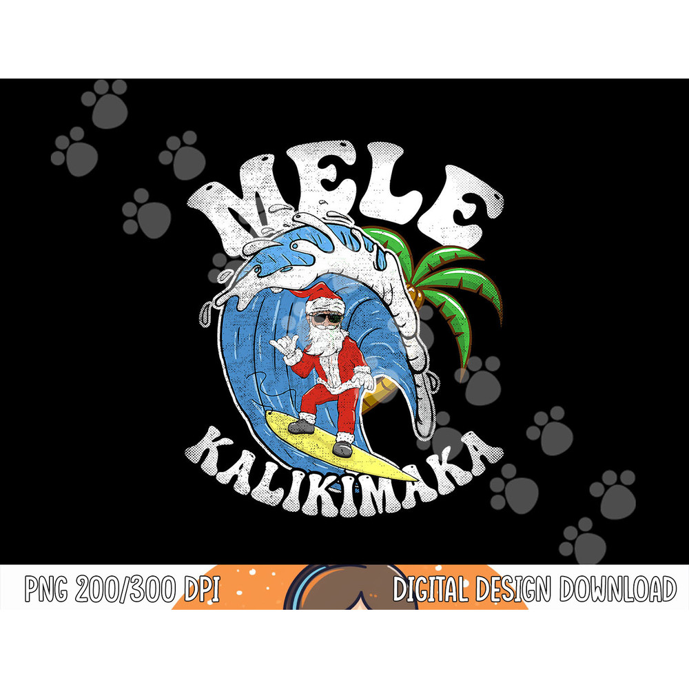 Mele Kalikimaka Christmas Surf Design - Santa Surfing png, sublimation copy.jpg