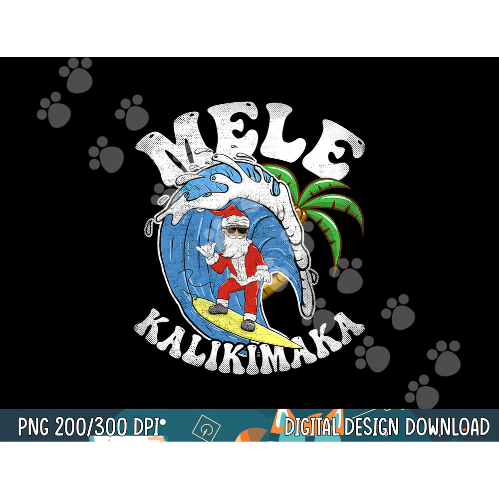 Mele Kalikimaka Christmas Surf Design - Santa Surfing png, sublimation copy.jpg