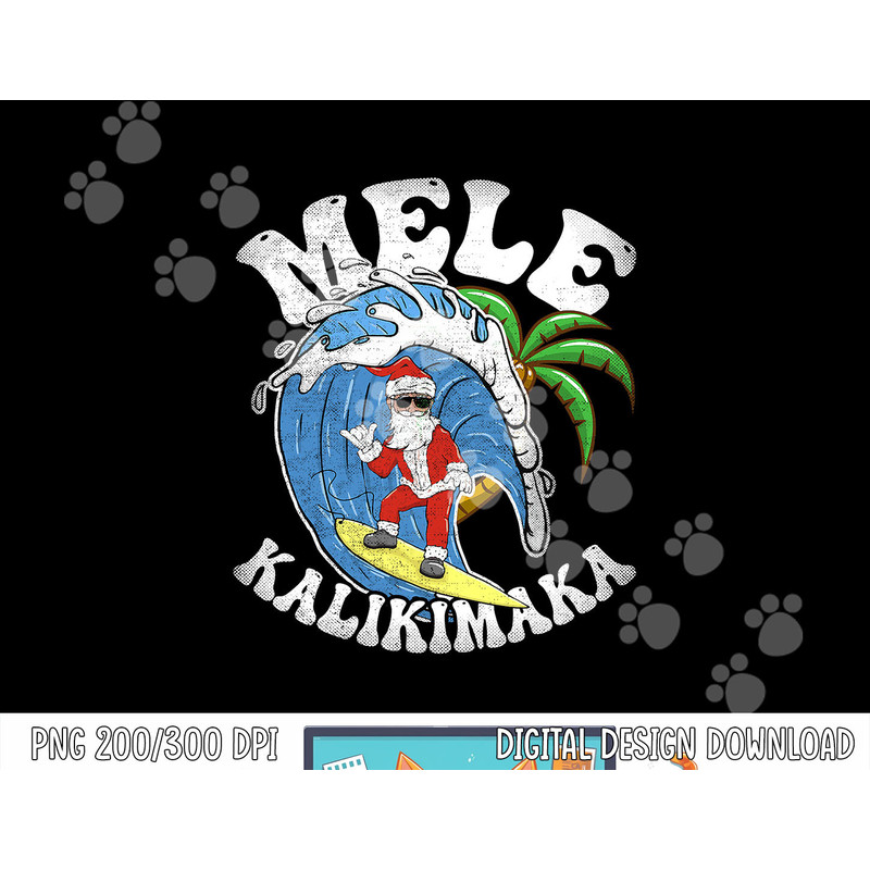 Mele Kalikimaka Christmas Surf Design - Santa Surfing png, sublimation copy.jpg