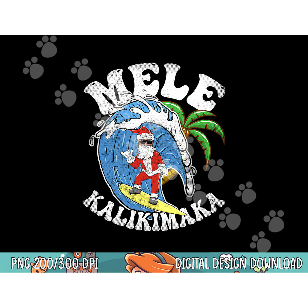 Mele Kalikimaka Christmas Surf Design - Santa Surfing png, sublimation copy.jpg