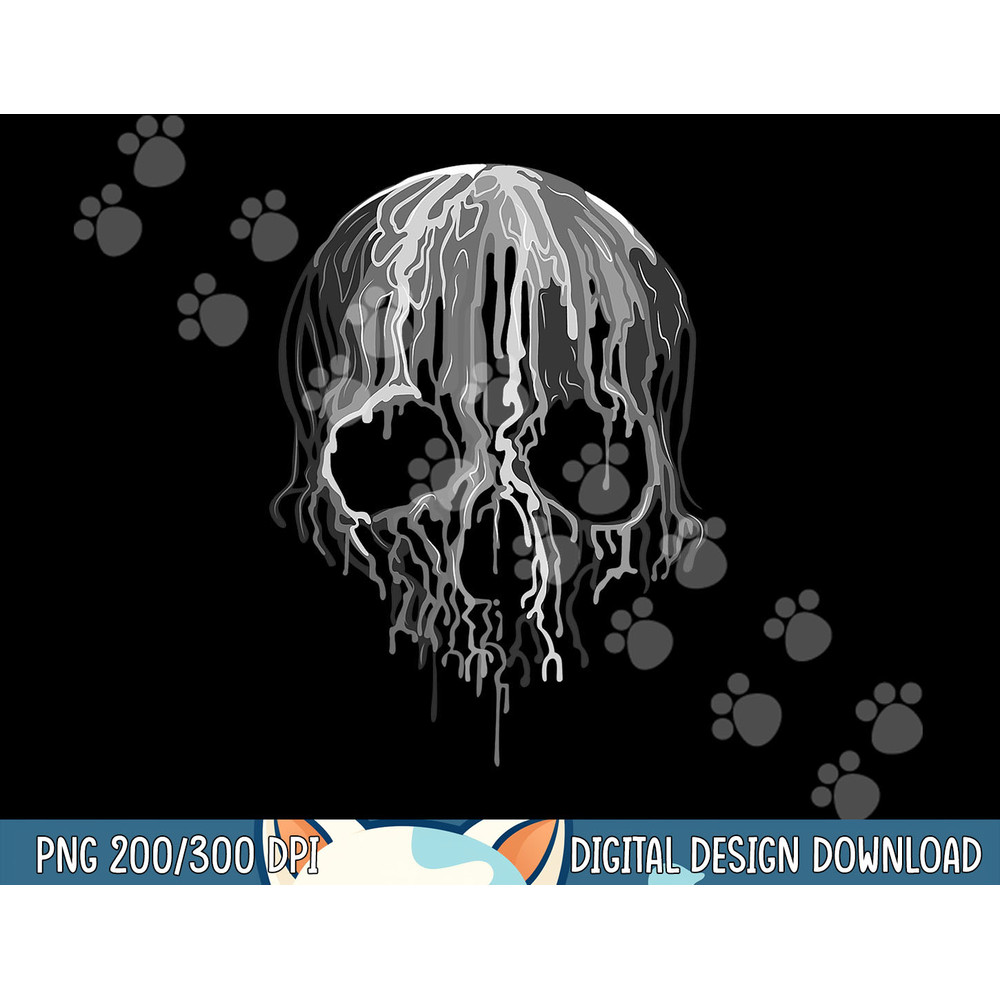Melting Skull Black White Art Graphic Halloween TShirt copy.jpg