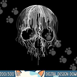 melting skull black white art graphic halloween tshirt copy