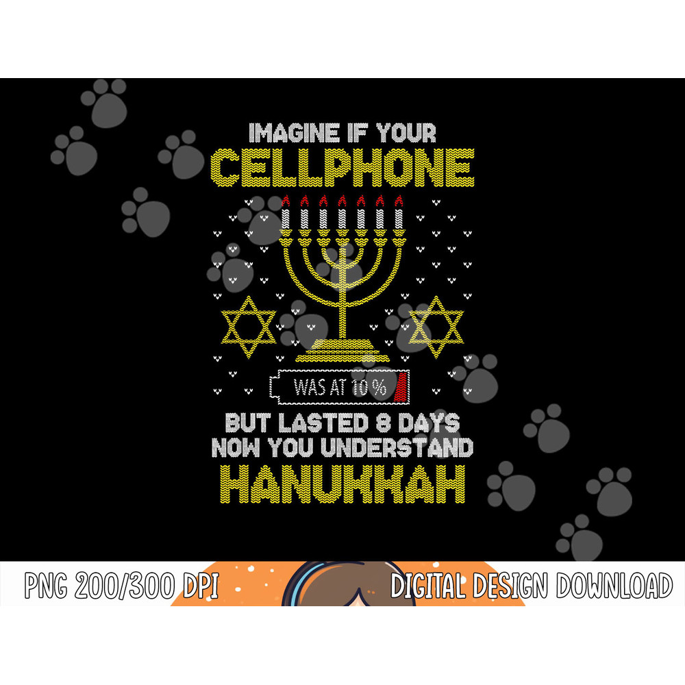 Menorah Cellphone Hanukkah Jewish Ugly Christmas png,sublimation copy.jpg