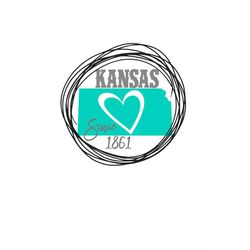 kansas messy circle since 1861 svg