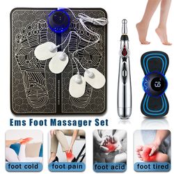 ems foot massager pad portable massage mat foot acupoint massage muscle stimulation improve blood circulation relief pai
