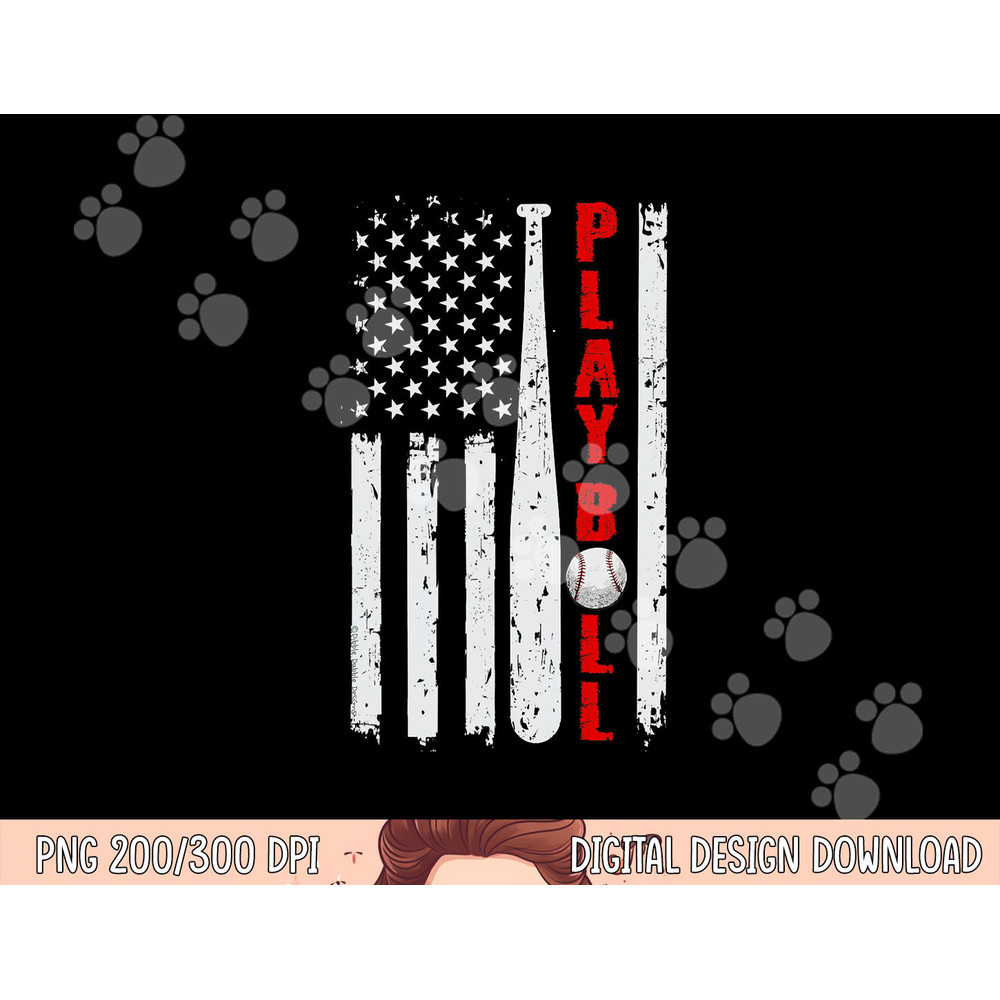 Baseball USA Flag Ball and Bat PLAY BALL Softball Baseball png, sublimation copy.jpg