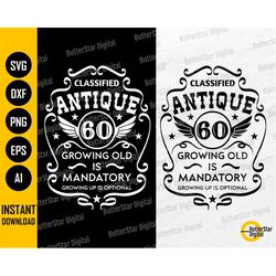 60th birthday t-shirt svg | antique 1961 svg | 60 years old | 60th birthday gift idea | cricut cameo clipart cuttable di