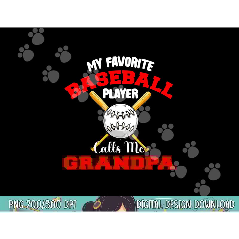 Mens My Favorite Baseball Player Calls Me Grandpa Dad Biggest Fan png,sublimation .jpg