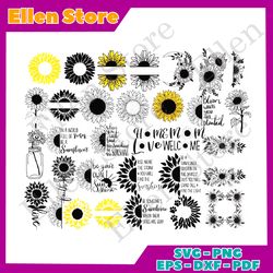 sunflower monogram svg bundle