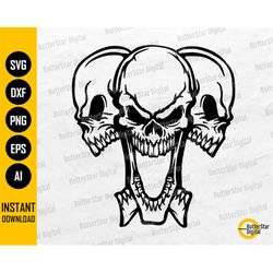 Laughing Skulls SVG | Skeleton SVG | Gothic Decal T-Shirt Sticker Illustration | Cutting File Cuttable Clipart Vector Di
