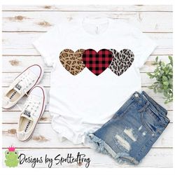 cheetah buffalo plaid leopard hearts svg/png