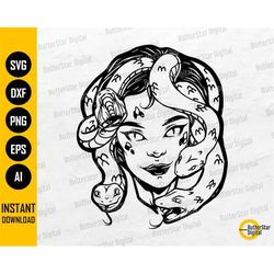 goddess medusa svg | greek mythology svg | mythological creature shirt tattoo stencil vinyl | cut file clipart vector di
