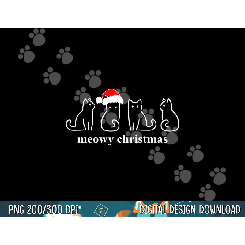 Meowy Catmas Cat Christmas Cute Kitten Cats Santa Hat Xmas png,sublimation copy.jpg