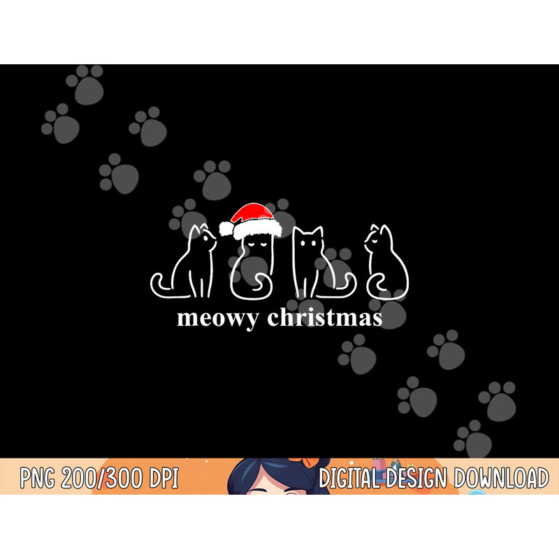 Meowy Catmas Cat Christmas Cute Kitten Cats Santa Hat Xmas png,sublimation copy.jpg