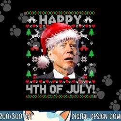 merry christmas funny joe biden happy 4th of july ugly xmas png, sublimation copy
