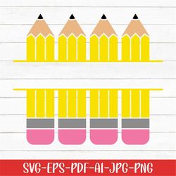 pencil monogram svg, back to school svg, school svg, digital downloads, pencil svg, printable, pencil name frame svg, sv