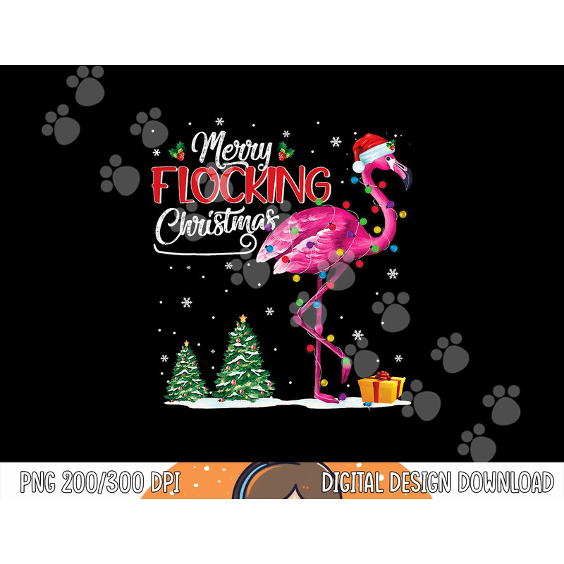 Merry Flocking Christmas Flamingo Pink In Santa Hat Xmas Gif png, sublimation copy.jpg