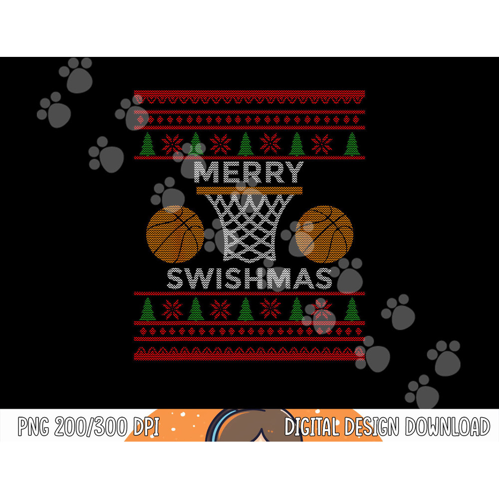 Merry Swishmas Basketball Funny Cool Boy Christmas T-Shirt copy.jpg