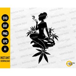 cannabis mom mermaid svg | smoking marijuana joint svg | messy hair bun svg | cricut silhouette cameo clipart vector dig