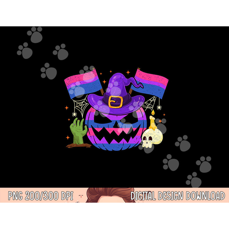 Bisexual Halloween Pumpkin Bi Pride Trick Or Treat Party png,sublimation copy.jpg