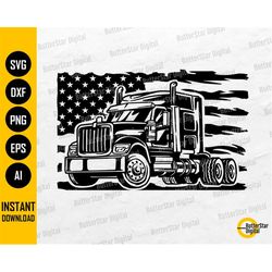 us semi truck svg | american truck driver svg | trucking t-shirt decal vinyl stencil | cricut cutfile clip art vector di