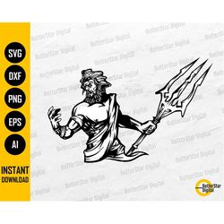 Poseidon SVG | Neptune SVG | God Of The Sea SVG | Greek Roman Olympian Deity | Cutting Files Printable Clipart Vector Di