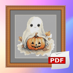 halloween pumpkin cross stitch pattern 2 instant pdf download - autumn cross stitch pattern - halloween cross stitch